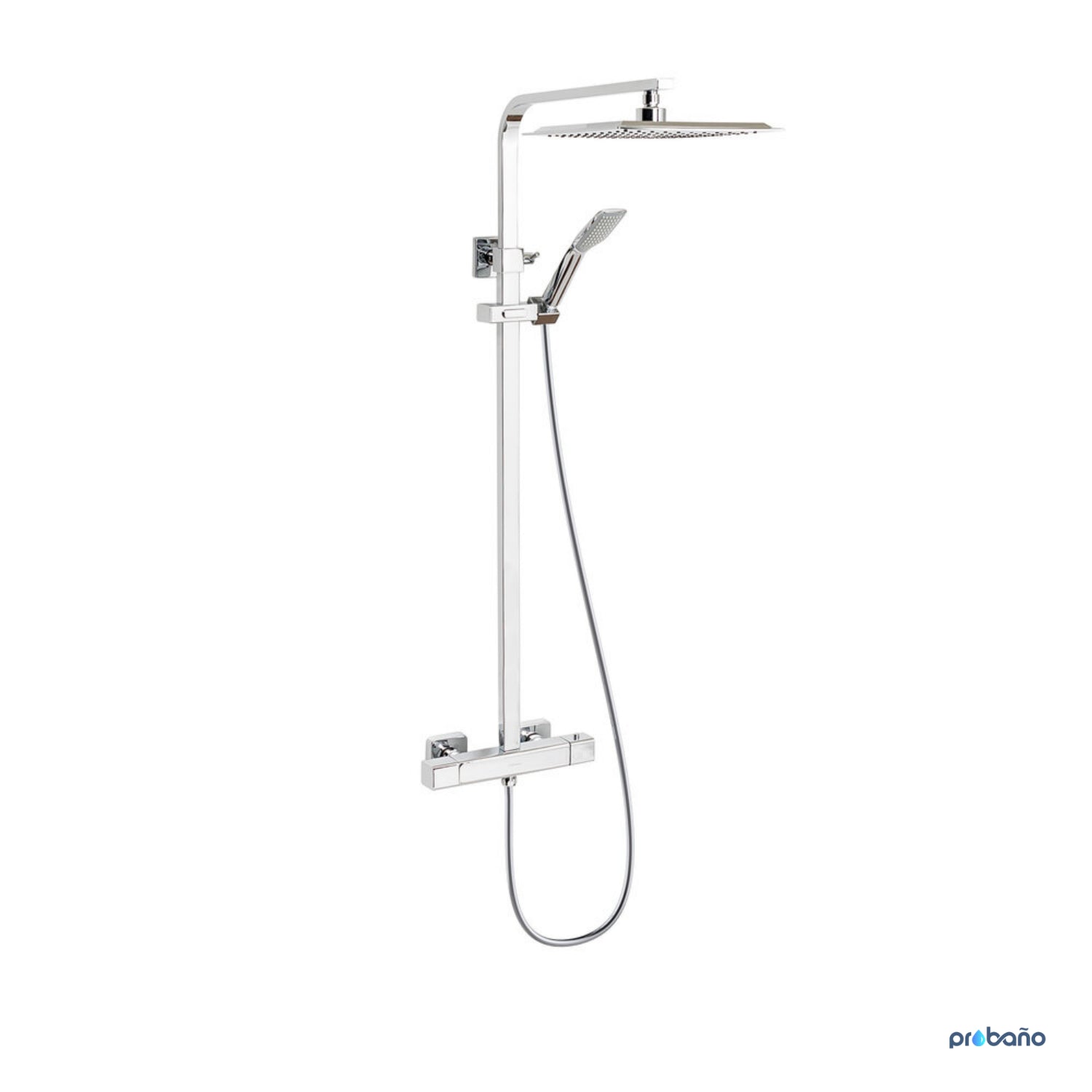 CONJUNTO DE DUCHA EXTENSIBLE, TERMOSTÁTICO. SAONA SLIM.