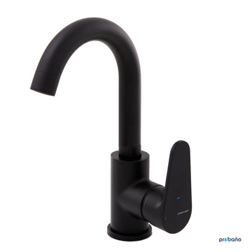 GRIFO ALTO PARA LAVABO 180MM, MONOMANDO, ROCKET NEGRO MATE